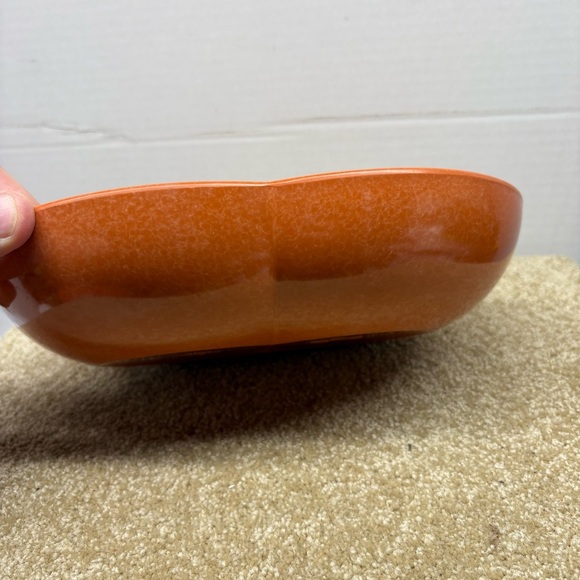 MCM Color-Flyte Burnt Orange Double Bubble Divided Serving Bowl 10.5” Branchell - Picture 2 of 9